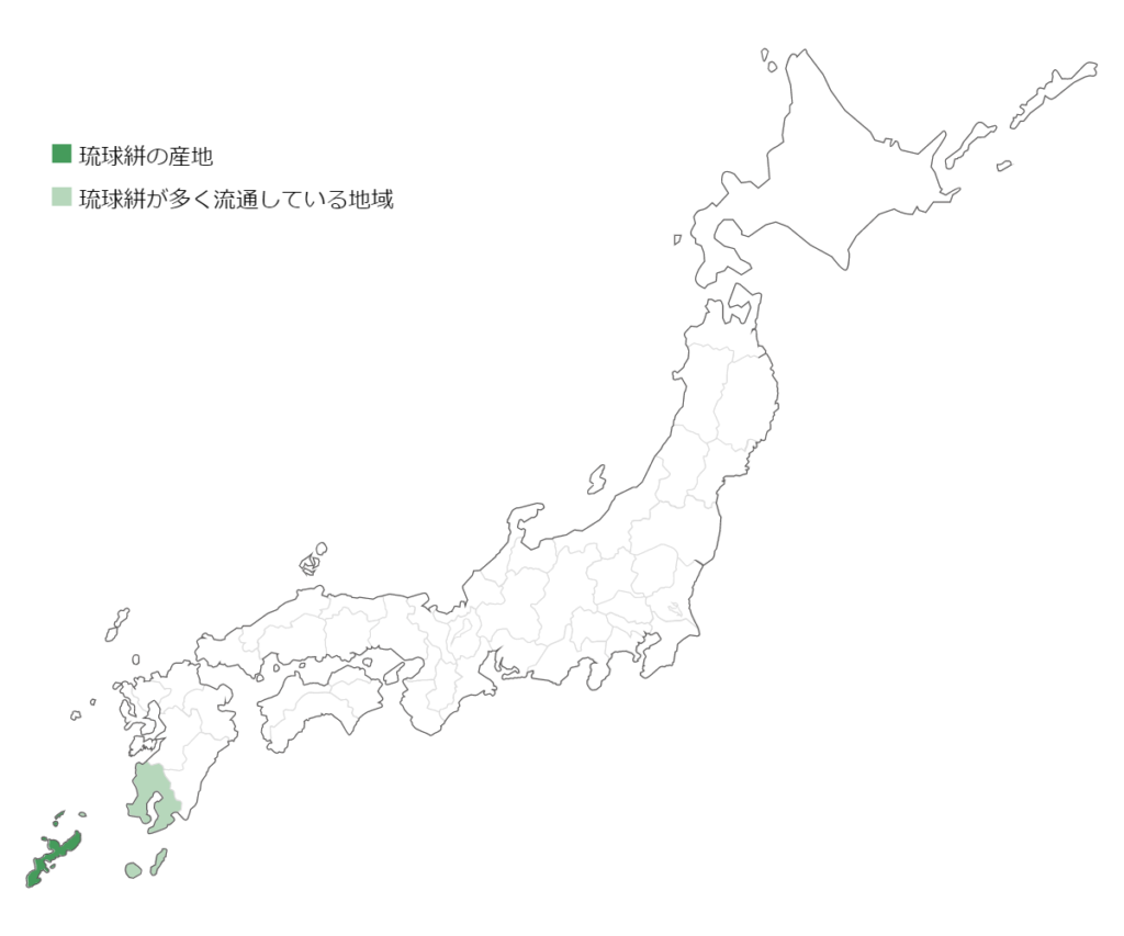 琉球絣の産地の画像