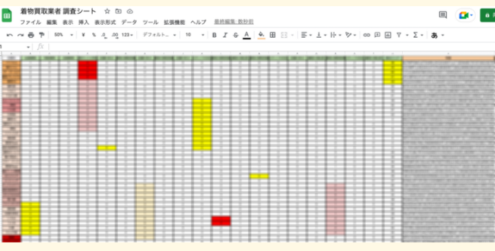 岐阜県の着物買取業者分析シートの画像